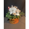Image 17 : Holiday Decor Lot with Arrangements, Candle Holders, and Basket