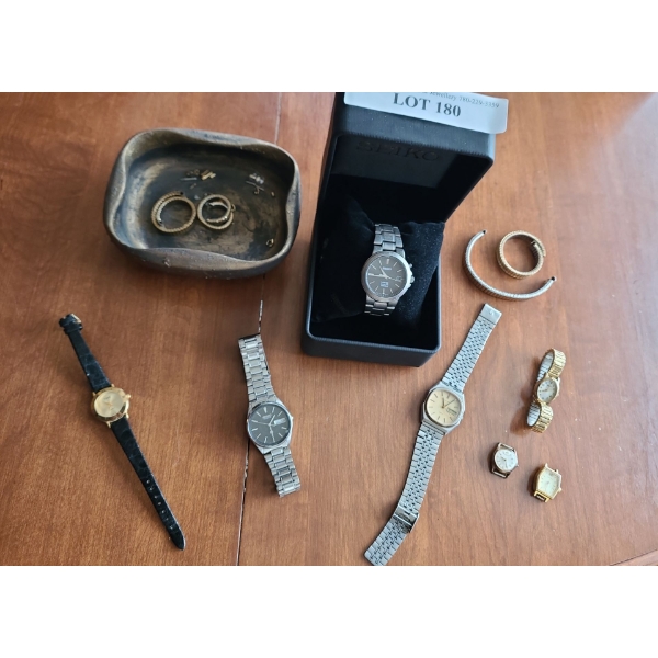 Seiko Sapphire Connetic Titanium Watch,  Assorted Watches & Bands (not tested)