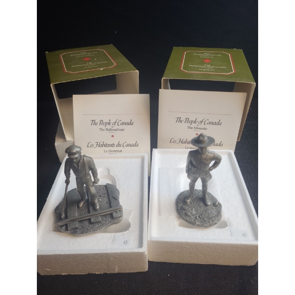 The People of Canada Pewter Figurines, Franklin Mint: The Railroadman and The Mountie