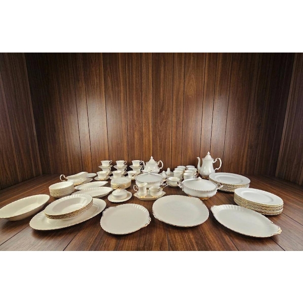 Royal Albert Bone China Dinnerware Set, 'Val D'Or' Pattern, 96 Pieces