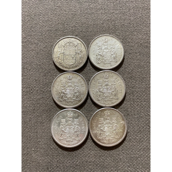 Canadian 50-cent Pieces 11.66 g Silver (.800)