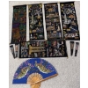 Image 1 : Malaysia + Penang Velvet Painted Scroll Collection w/ Oriental Fans Incl. Hand Painted Large Fan 