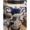 Image 2 : Blue & White Vase, Toothbrush Holder & 2 Soap Dishes.  Vase 4 dia (top opening), 11 h