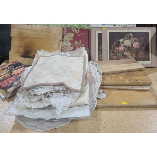 Cutting Boards, Placemats, Cook Books, and Table Linens