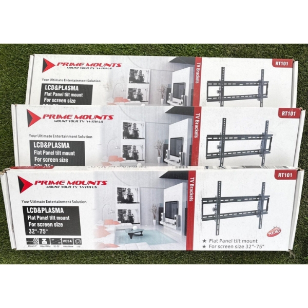 3 New Prime Mounts LCD/Plasma Flat Panel Tilt Mounts 