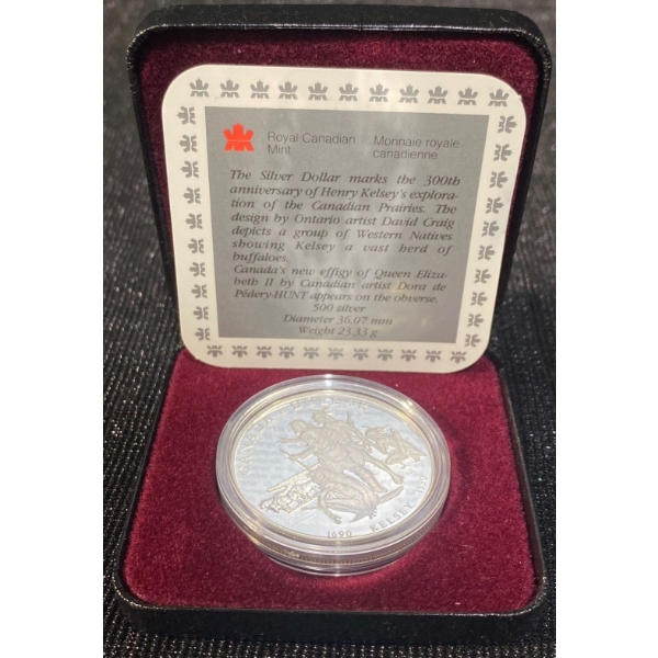 300th Anniversary of Henry Kelsey's Exploration Silver Dollar