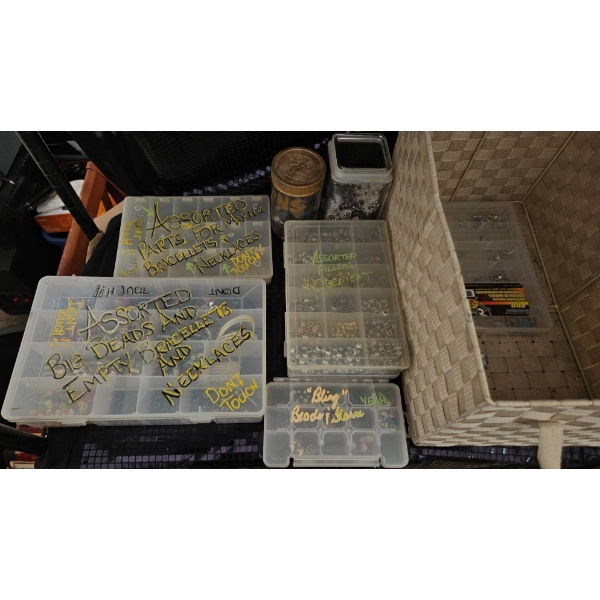 Beads, Findings, and Jewelry-Making Supplies in Organizer Boxes