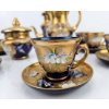 Image 4 : Hand-Painted Gold and Cobalt Blue Porcelain Tea Set