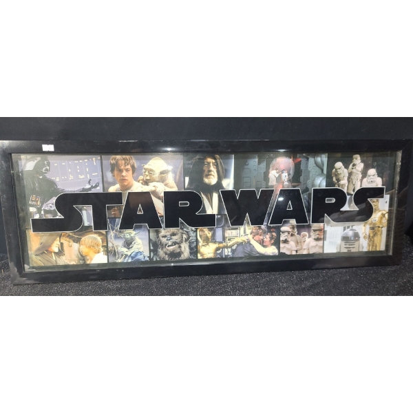 Star Wars Print of Movie Scenes, 36 x 12.5 Framed Under Glass