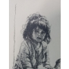 Image 4 : Untitled: Girl, Artist: Mottola, Offset Lithograph, Framed Under Glass 12 X 14