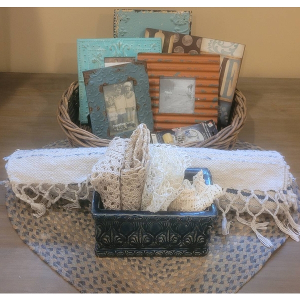 Home Decor: Frames, Baskets, Crochet Doilies, Rugs