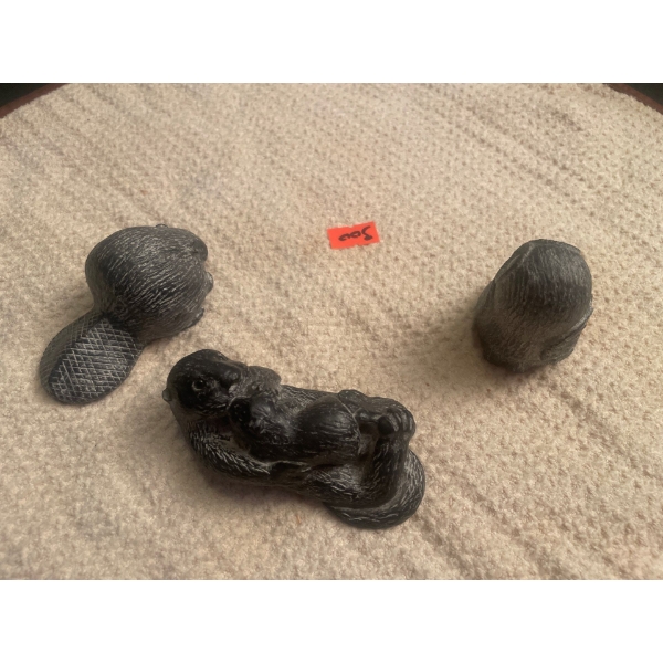 Wolf Original Soapstone Carvings Otter, Owl, Beaver