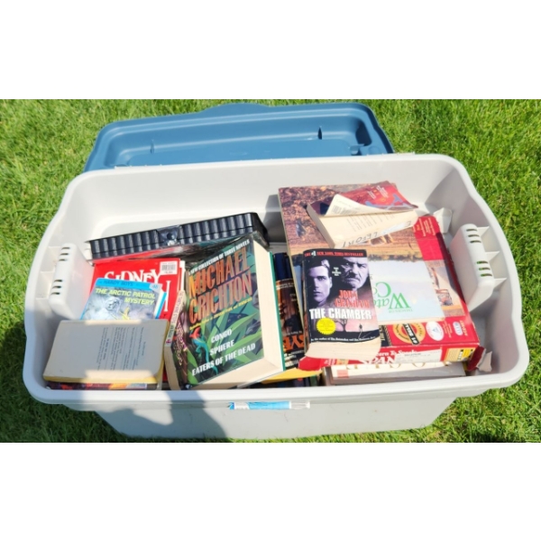 Big Bin of Books Including: Michael Crichton, Sidney Sheldon, Disney Collection and More!