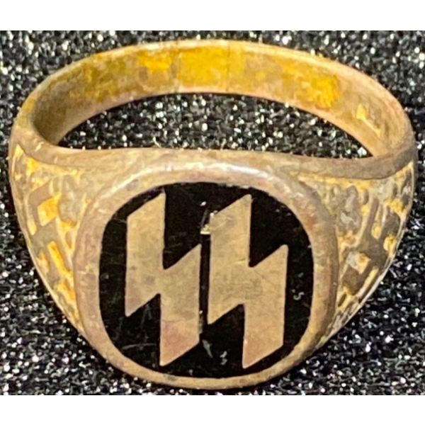 German Waffen SS Officer Ring Marked A.B 83.5% Silver 