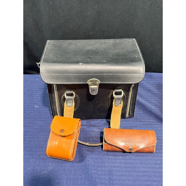 Vintage Leather Camera Case and Glasses