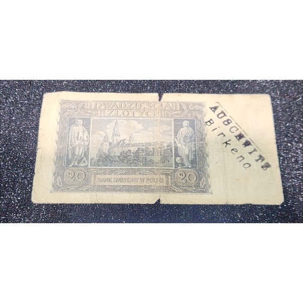 Polish WW2 German Occupation Banknote- Auschwitz- Birkenau SS
