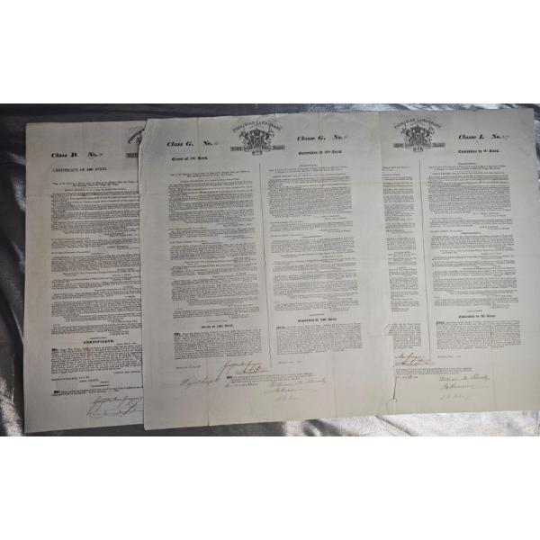 Documents Shown Are Poyaisian Land Grants From The Early 1820s.