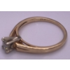 Image 2 : One Lady's Solitaire Diamond Ring 14K YG, Weighs 2.1g 