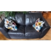 Black Loveseat w/ Cushions - 66W, 37D, 35T 