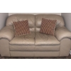 Image 2 : Tan Leather 2 Seat Sofa - Loveseat 54x31x33
