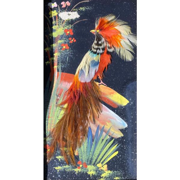 Feathered Bird Art Pieces (4.5" x 8.5" Inches Before Frame)