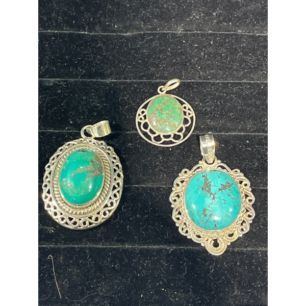 Collection of Blue/Green Stone Pendants 