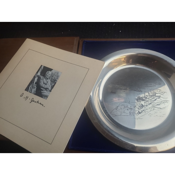 A.Y. Jackson Collector Plate in Wooden Box, Franklin Mint: Harbour of St. John's