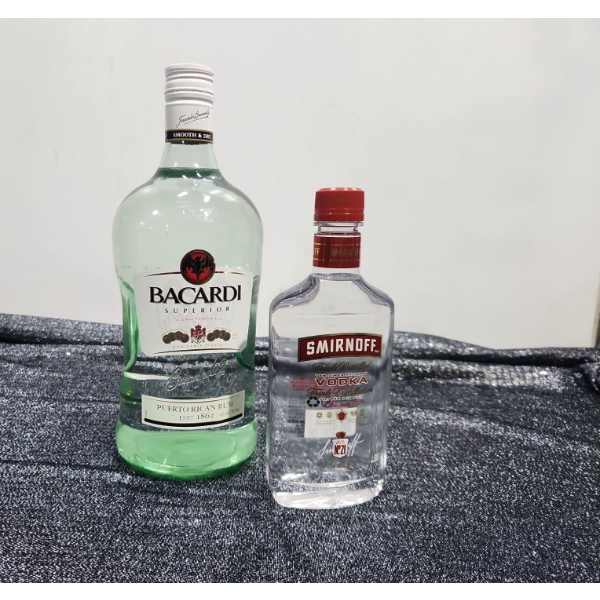 1.75 L Bacardi Superior Rum with Mickey of Smirnoff Vodka - Sealed