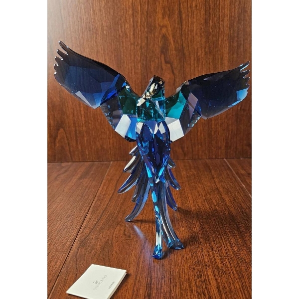 Swarovski Crystal Blue Parrot Figurine with Original Box