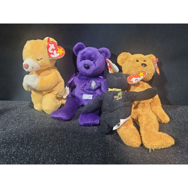 Beanie Babies: Hope, Princess, The End, Fuzz All w/ tags 