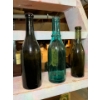 Image 3 : 3 Rare antique, hand-blown teal glass bottle , antique green glass bottle, likely from the late 19th