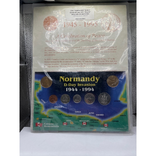 1995, 1994 "D-Day Invasion" Canadian Coin Sets