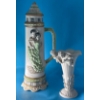 Image 1 : Vintage Eur-O-Con Mold Flamenco Dancers, Bullfighting Giant Beer Stein (19T) w/ Lovely Cherub Vase 
