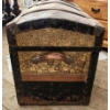 Image 5 : Wood and Metal Bound Trunk With Curved Top, 20 in x 34 in x 17 in
