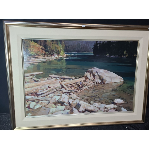 Untitled: Kinney Lake, Artist: Min Ma, Acrylic on Panel 45.5 X 33.5 