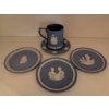 Image 1 : Wedgwood Jasperware Blue Stein &Â  Saucer w/ 3 Decorative PlatesÂ 