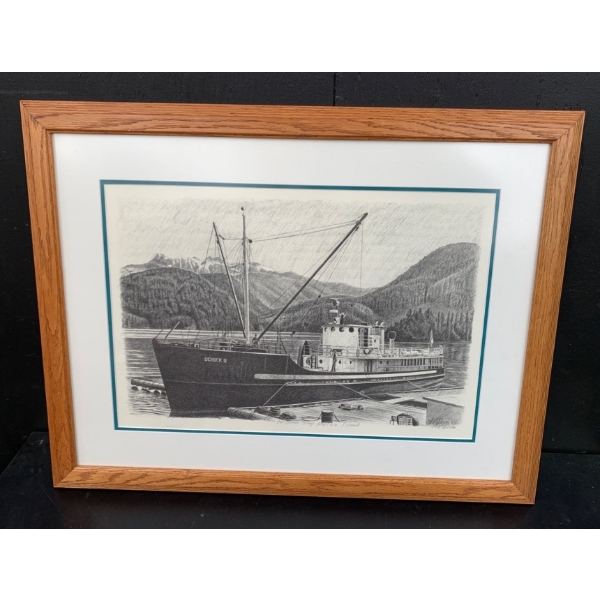 McBride Bay Nootka Island Print By MA Dean, Signed - 26x21 