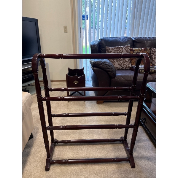 Antique Blanket Rack Mahogany 27W x 7W x 33T