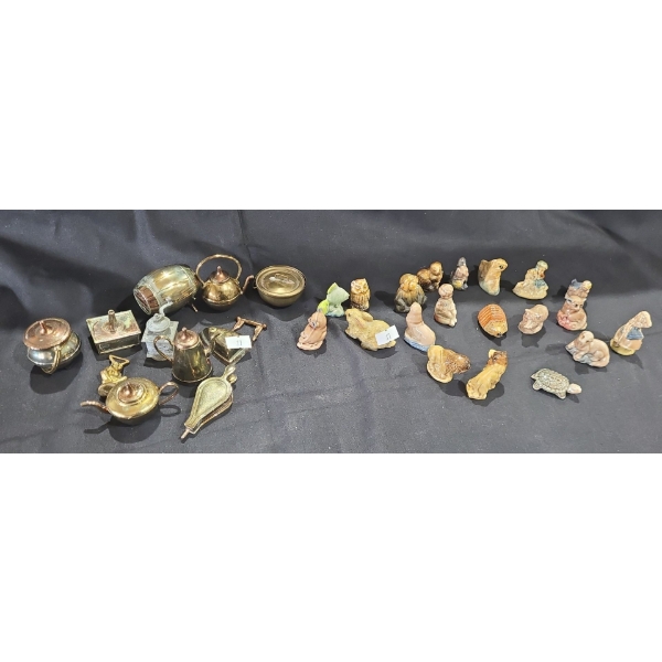 Assorted Metal Miniatures and Red Rose Tea Box Miniatures