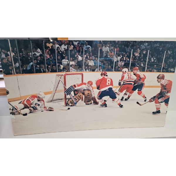 Hockey Game Canvas Print Depicting Intense Match Scene