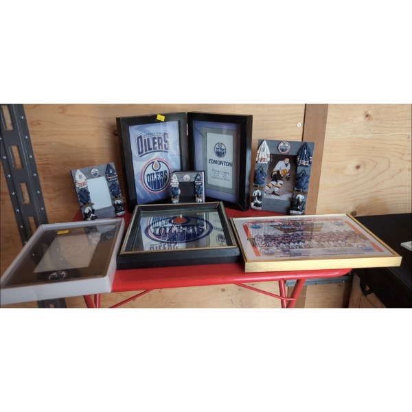 Multiple Gretzky Pics,Multiple Oilers Picture Frames, Never Give up Team Picture