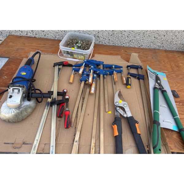 Simoniz Polisher/Sander Model JL-S1M-180, Construction Screws, 12" & 24" Clamp Collection & More