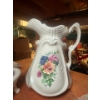 Image 1 :  elegant water, basin and pitcher from MLS along with small pottery top with flowers and new white c