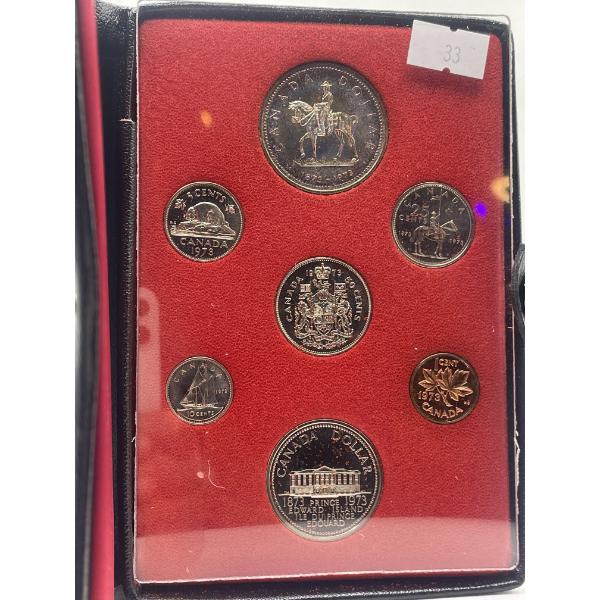 1973 Canada Specimen Double dollar set - Silver dollar (.500) 	23.3 g