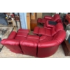 Image 6 : Red Leather Sectional Reclining Sofa with Console