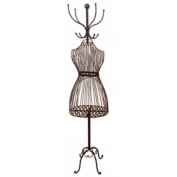 Black Metal Dress Form Mannequin Coat Rack