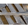 Image 9 : Brass Serving Tray with Embossed Design and Silver-Plated Cutlery Set