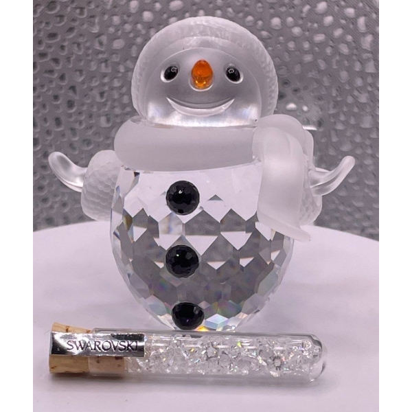 Swarovski Crystal Snowman with Seal tube of Snowflakes