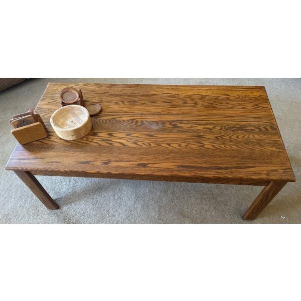 Wooden Coffee Table (47L, 16T) w/ Wooden Coasters Collection 