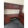 Image 2 : Executive Desk "U" Shape w/ File Storage Drawer, Upper Cabinets and Counter Ledge 96 W, 64 D, 65T